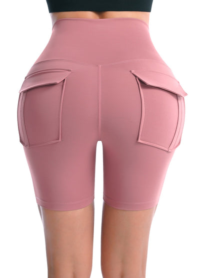 Pocketed High Waist Active Shorts