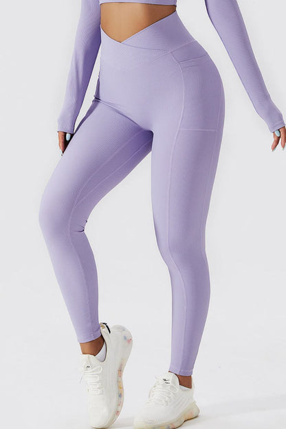 Basic Bae Crossover Waist Active Leggingss